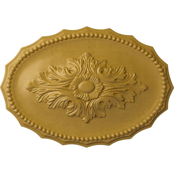 Ekena Millwork Oxford Ceiling Medallion, Hand-Painted Iridescent Gold, 16 7/8"W x 11 3/4"H x 1 1/2"P CM16OXIGS - main